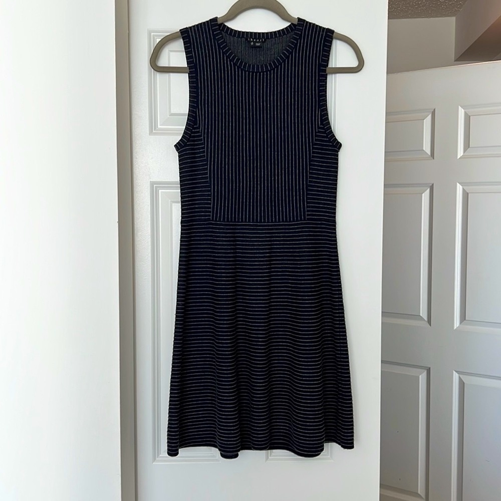 Theory dress. Navy blue with grey stripes. Size S.